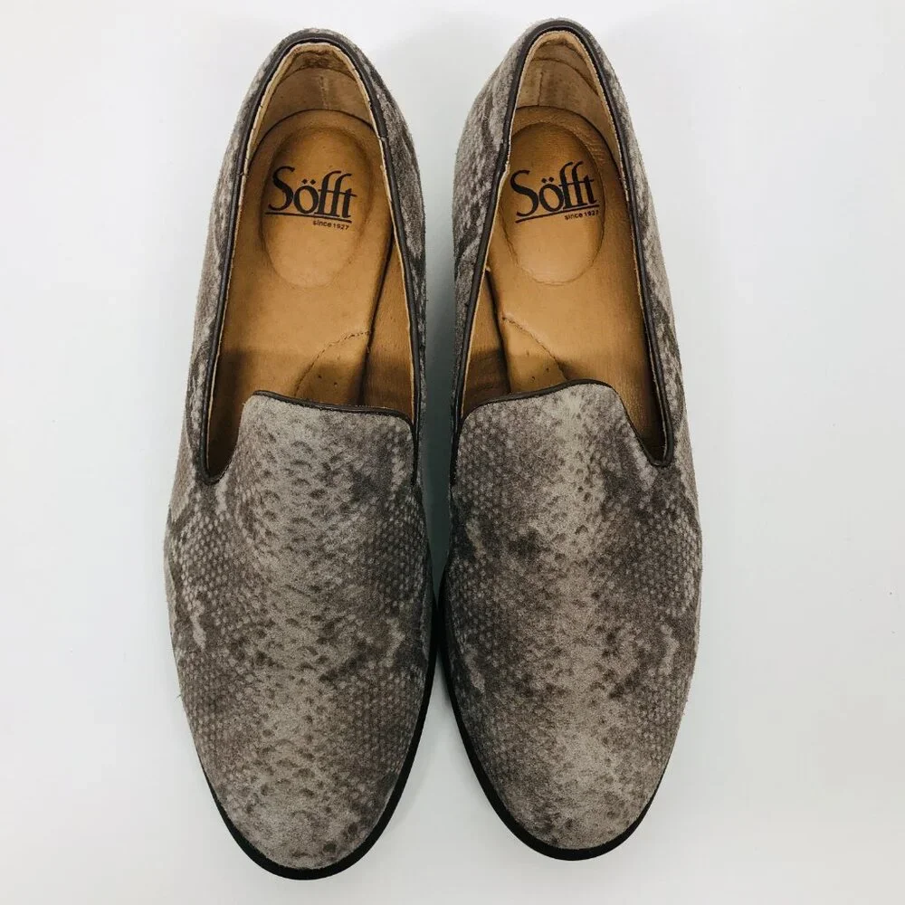 Sofft Severn Taupe & Gray Amazonia Snake Print Leather Loafer - Picture 2 of 6